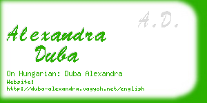 alexandra duba business card